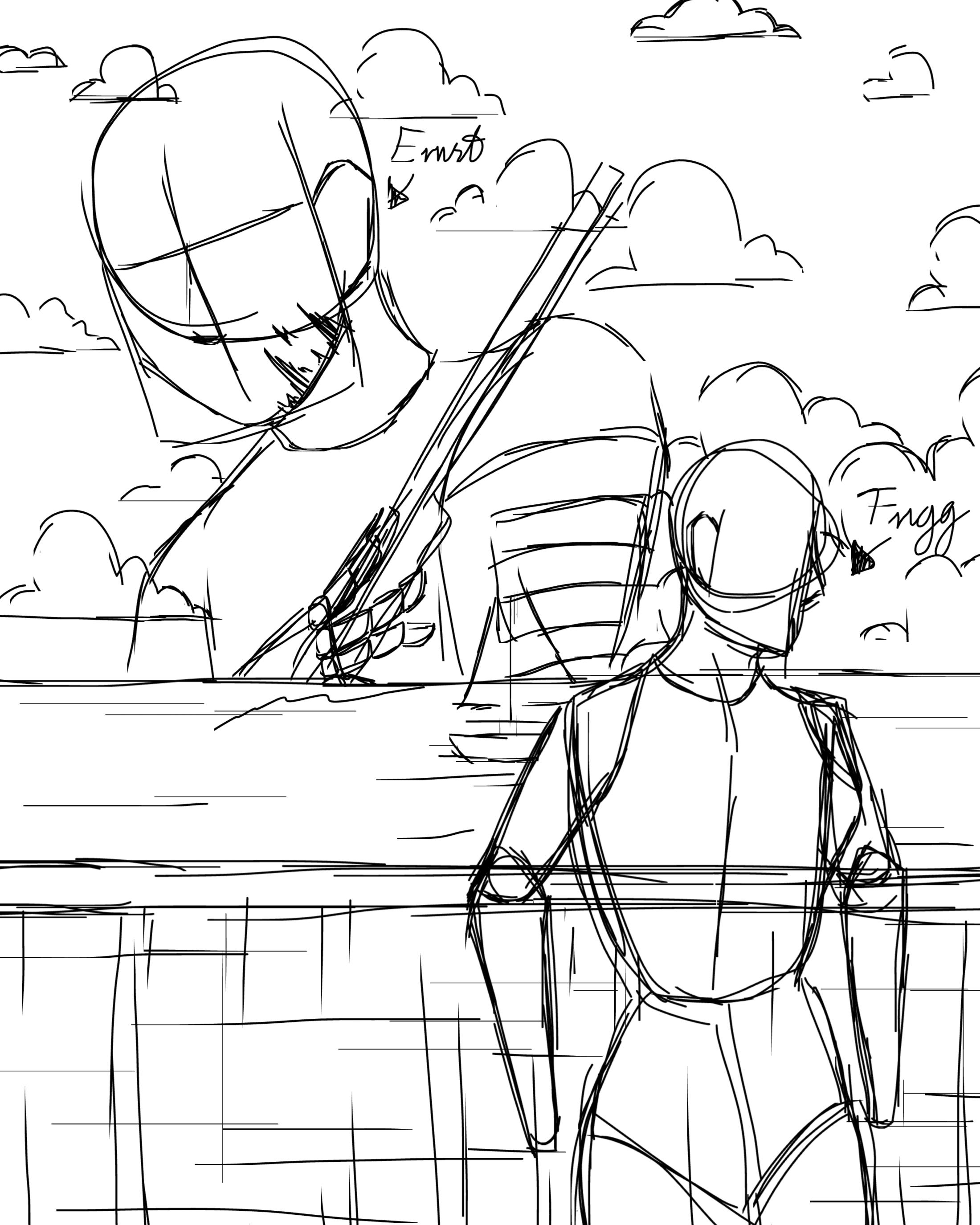 ⭐ RANDOMNESS COMIC! :D Random Page 48 Sketch (and also base) - ibisPaint