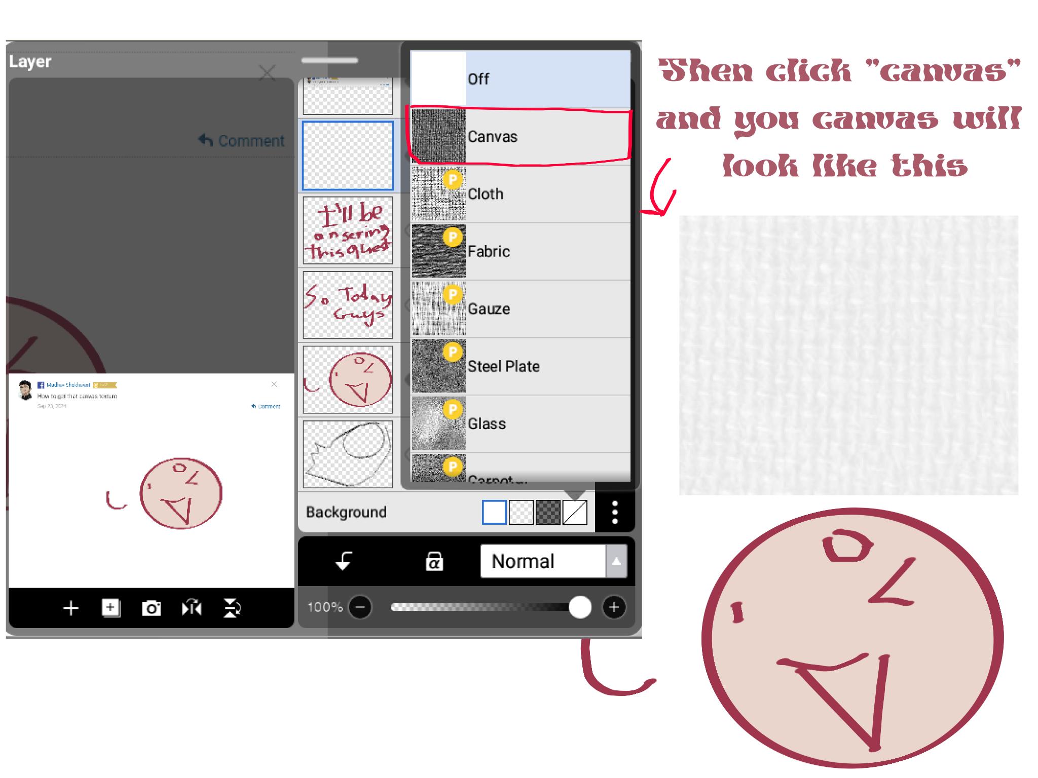 Tutorial Comic :D 12 How to texture a canvas - ibisPaint