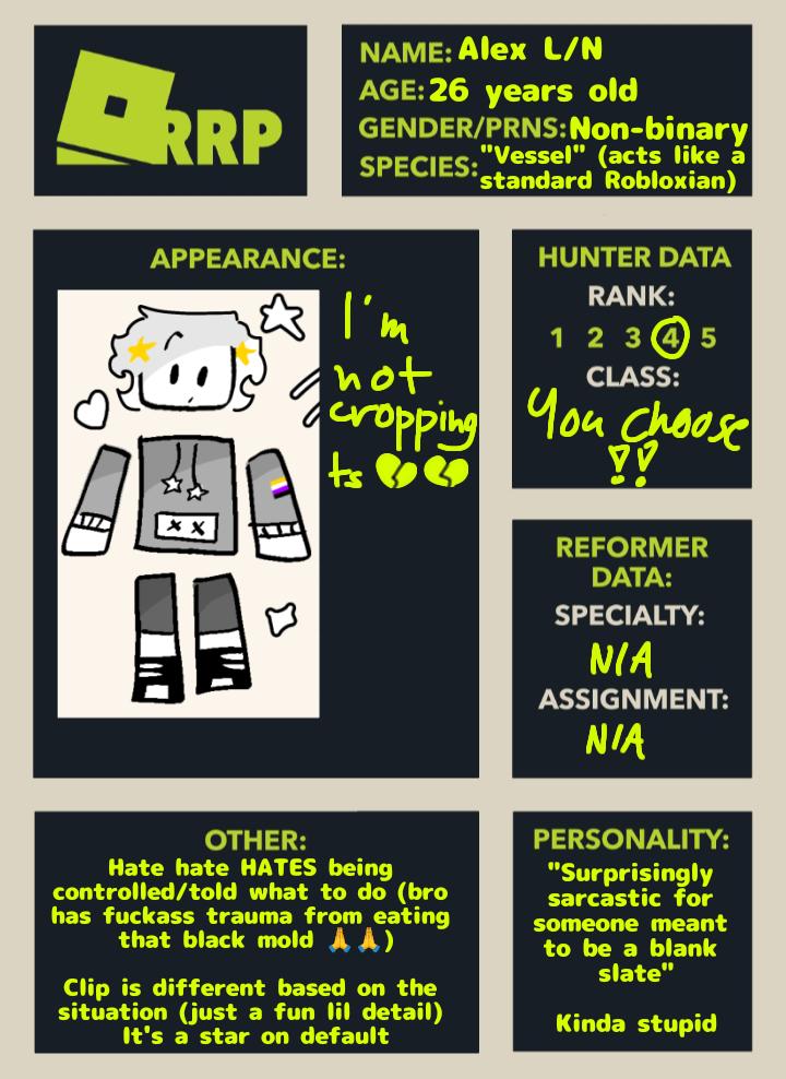 Character Sheets CS 4: RRP... Again - Alex L/N - ibisPaint
