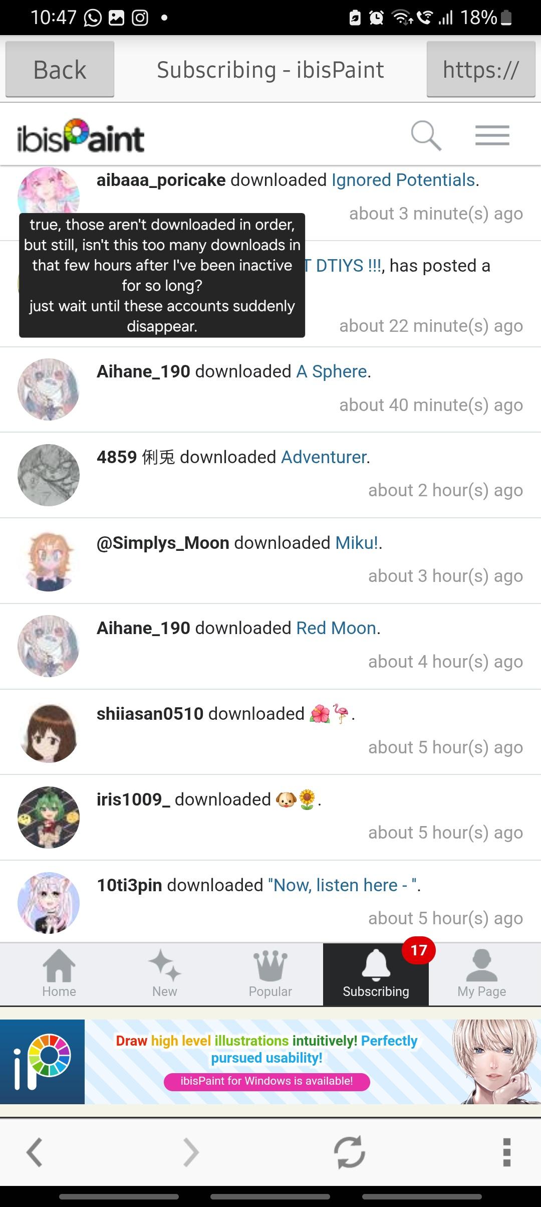 Formal side of this page Part 3 Statement: about downloading - ibisPaint