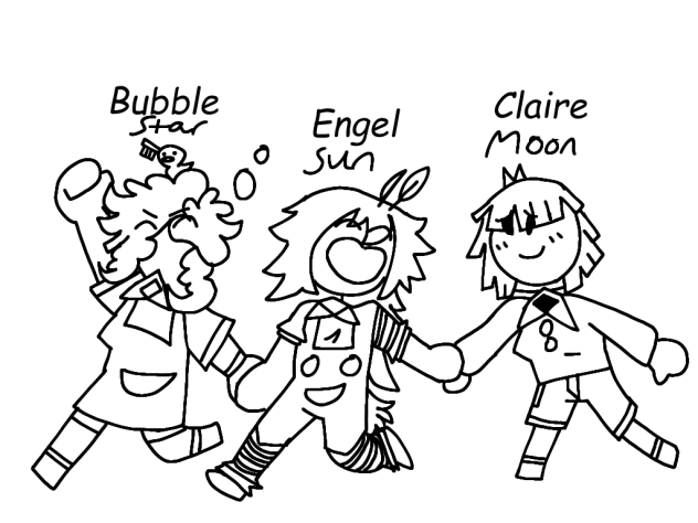 The trio (Bubble, Engel, Claire)