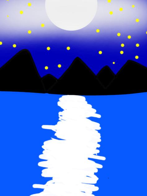 night sea mountains