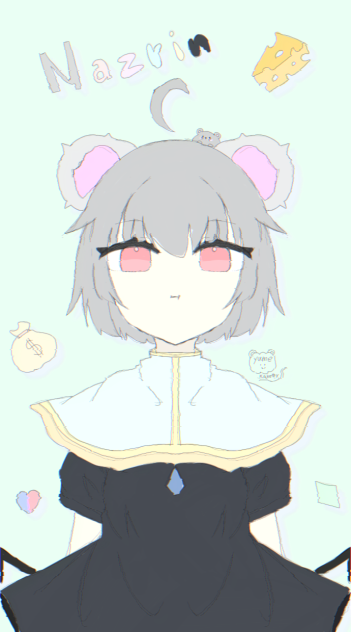 東方塗り絵②  ナズーリンさん