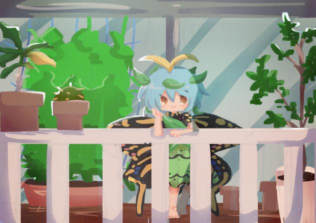 緑豊かなベランダ