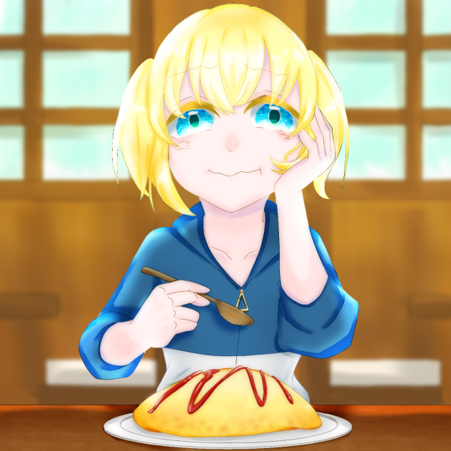 オムライスもぐもぐ