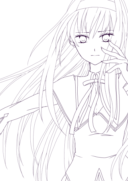 線画「暁美ほむら」