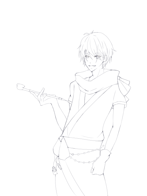 薬師夏服(線画)