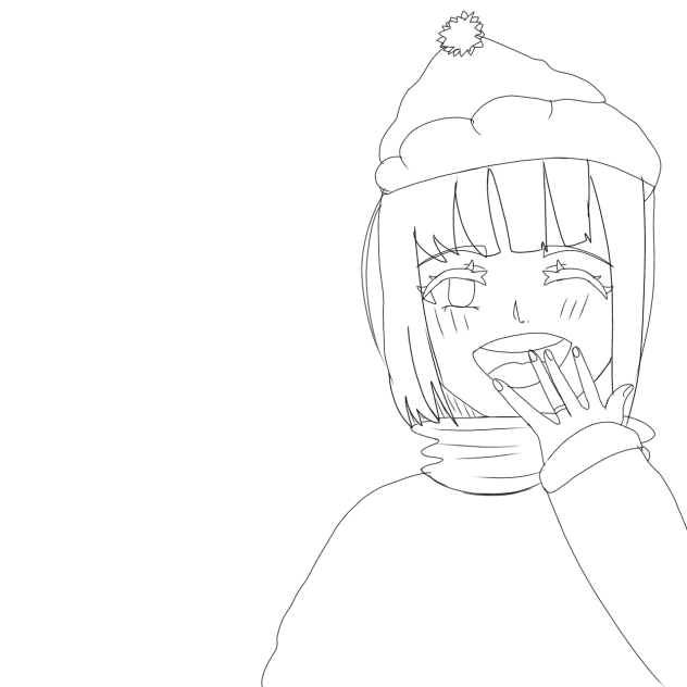 Winter girl Lineart