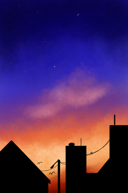 colourful sky at night - ibisPaint