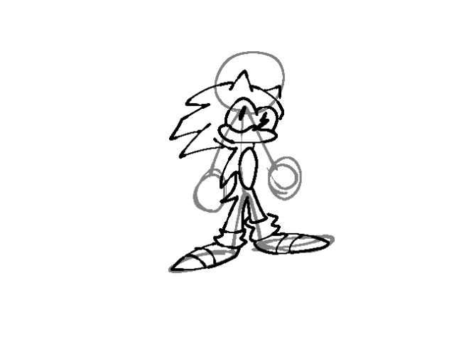 Sonic doing the spin dash(not finished)