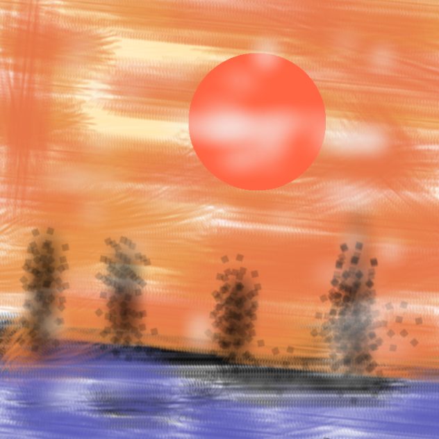 The lake in the evening. - ibisPaint