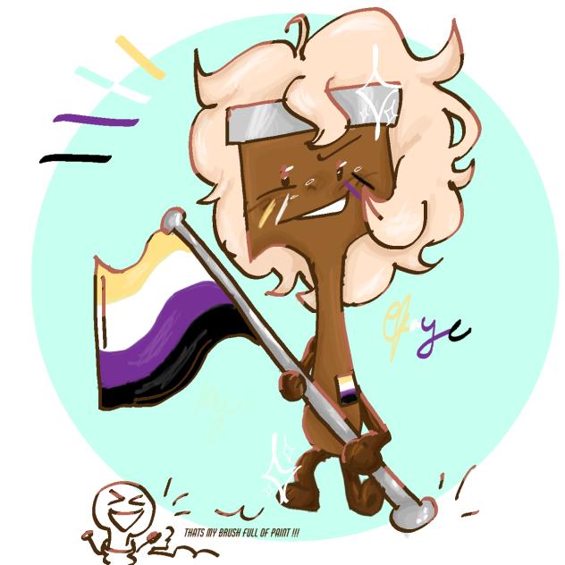 non-binary!! 💛🤍💜🖤