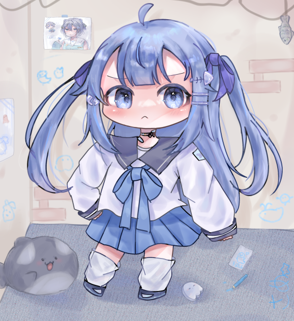 塗り絵塗ったよ！🦈🪼