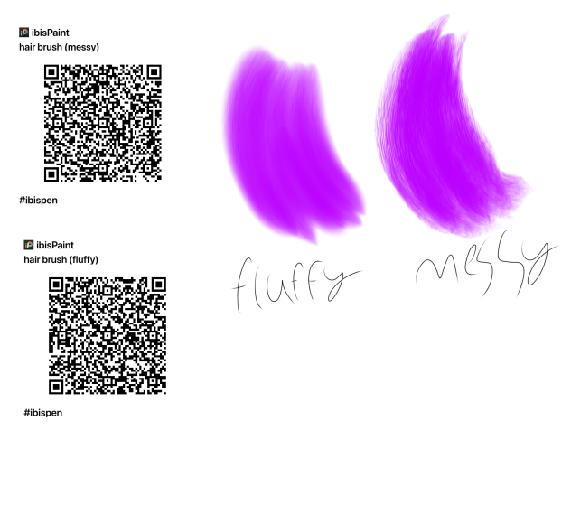 Fluffy + messy hair brush ibisPaint