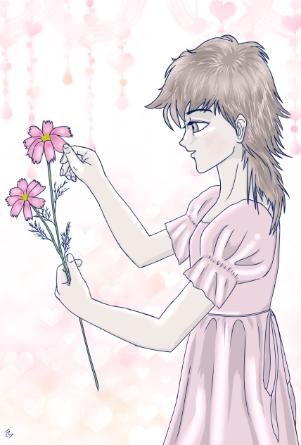 少女と花＊コスモス