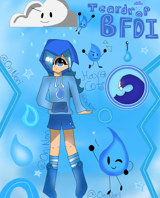 Human BFDI Teardrop but in my style!💙💧