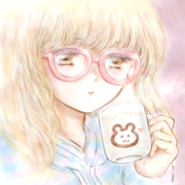三徹中深夜、休憩のココア飲む女の子。