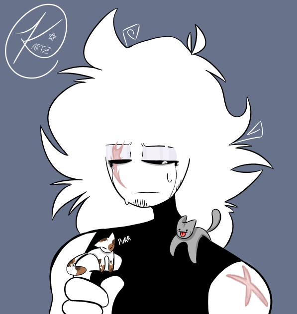 Death hanging out with tiny cats