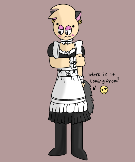 Torl in a cat maid dress