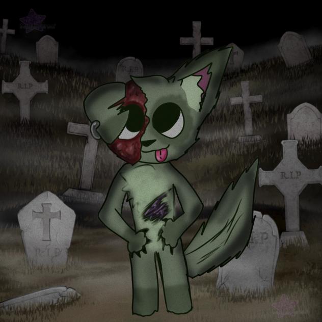 Cute Cartoony zombie doggo!