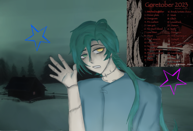 Gore and cringetober drawing