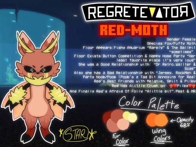 My Regretevator Oc “Red-Moth” remake