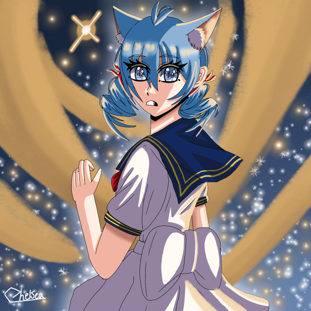 💙Blue Space Girl Ai Art remake💙