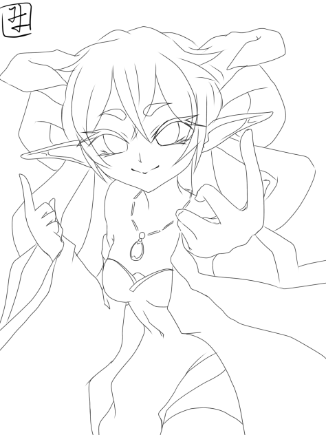 湖畔の魔女（線画