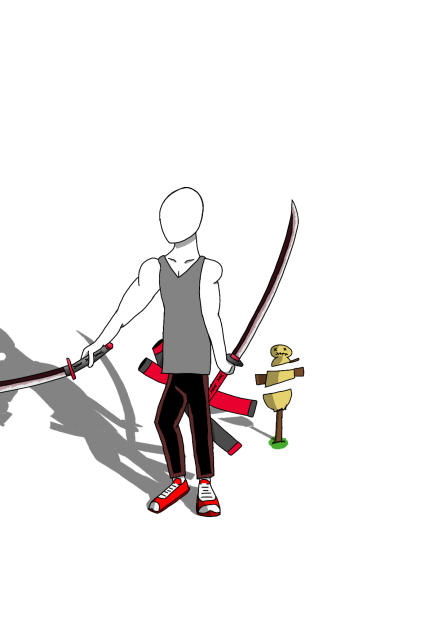 Candy red duel swords man( swords man)