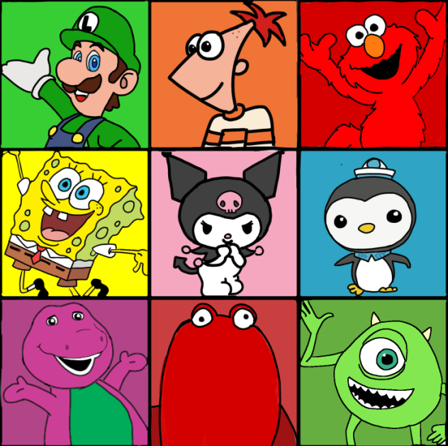 Colour cartoon characters