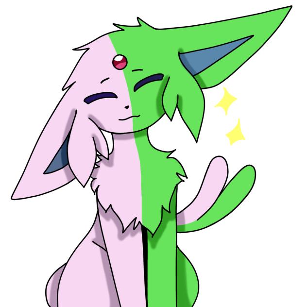 Half none shiny espeon,half shiny Espeon