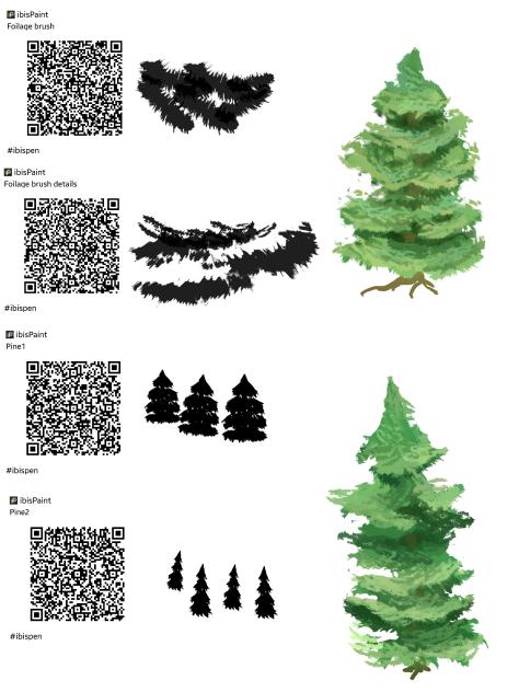 pine tree brushes