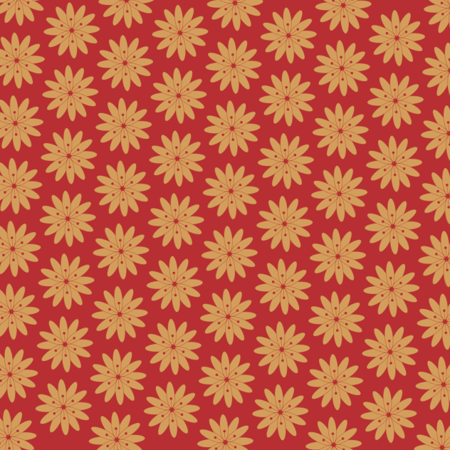 pattern - Red Gold flower 01