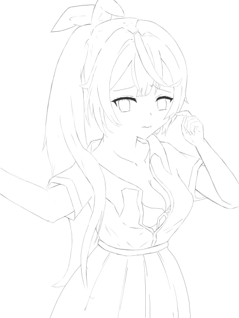 【線画】星川☔️ どなたか塗って下さい(´ｰ｀)