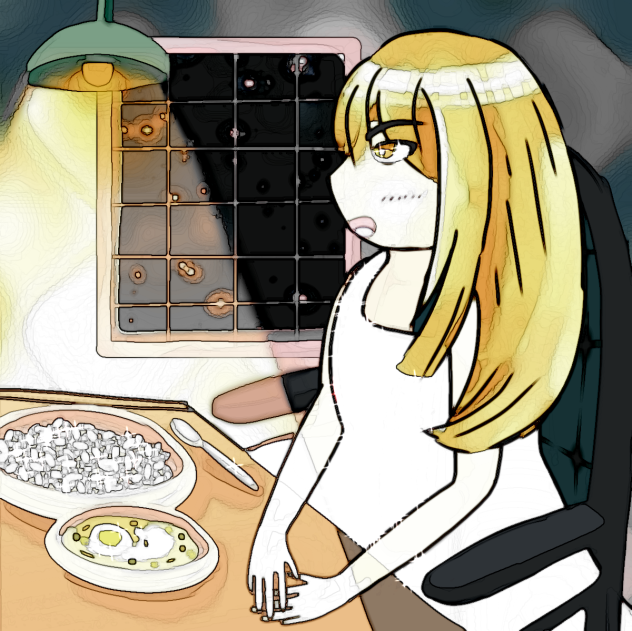 Girl Dinning in a Restaurant2