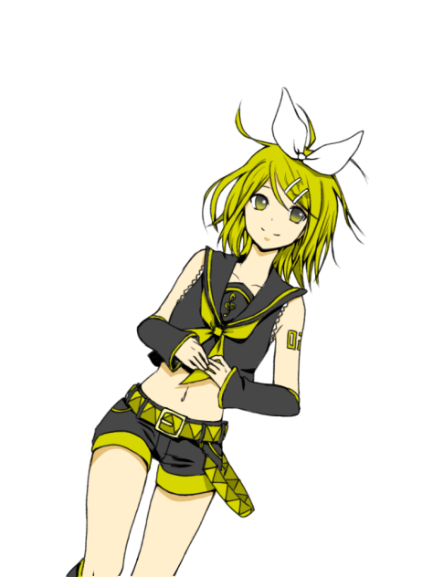 線画お借りしました。 鏡音リン