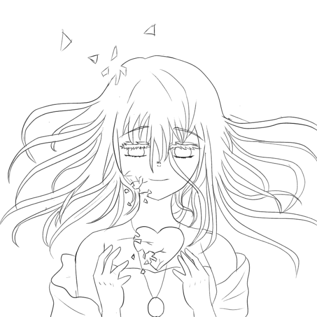 欠けていく　塗り絵