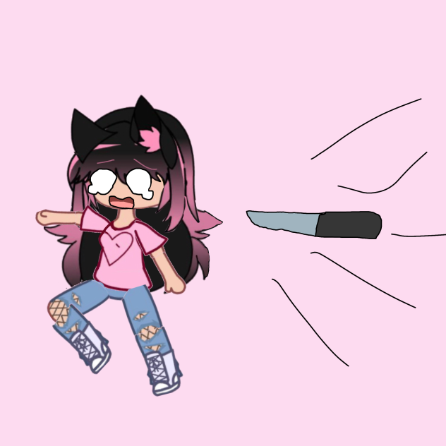Throws knife at-