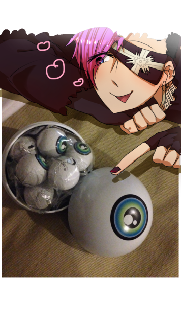 我が子と目玉のチョコレート