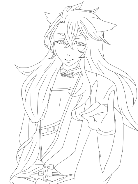 お初子狐丸 線画