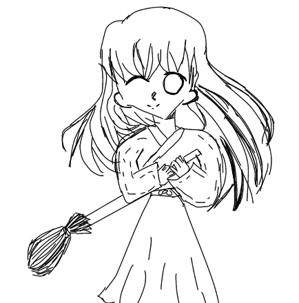巫女塗り絵