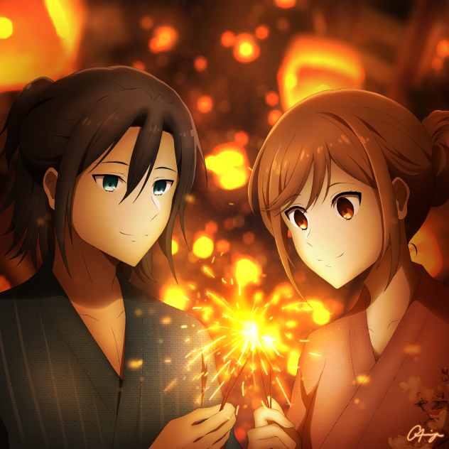 Horimiya New Years eve illustration