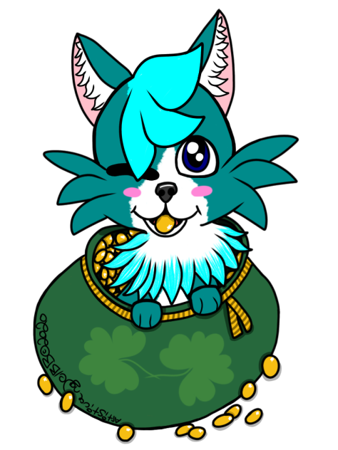 St Patricks Day Blue Dog - Speedpaint