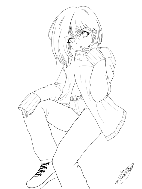 My sister（線画）