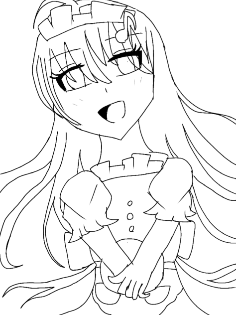 彩音ちゃん線画！（メイド服）