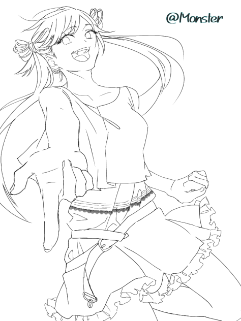 フリー線画 wip 女の子