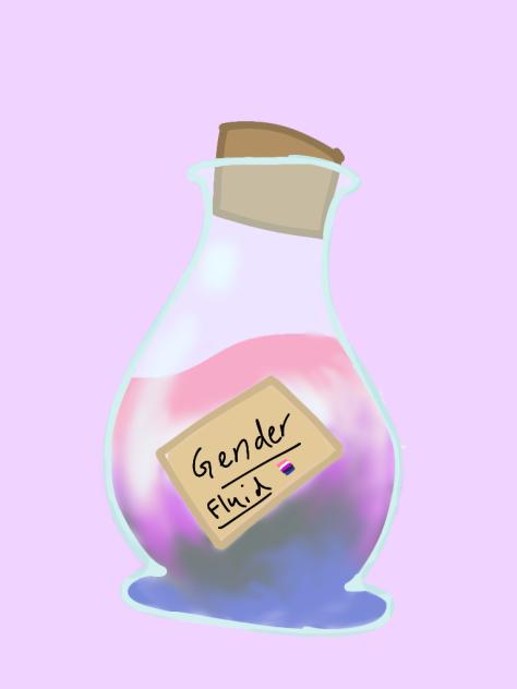 a bottle of gender fluid 🏳️‍🌈