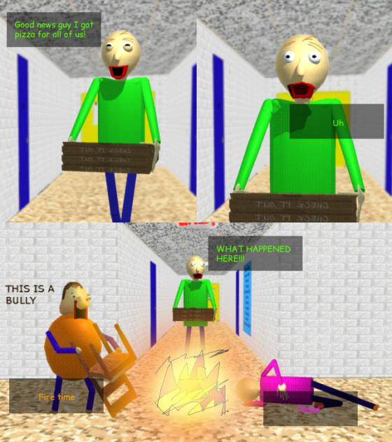 Baldi bought the Gang some pizza