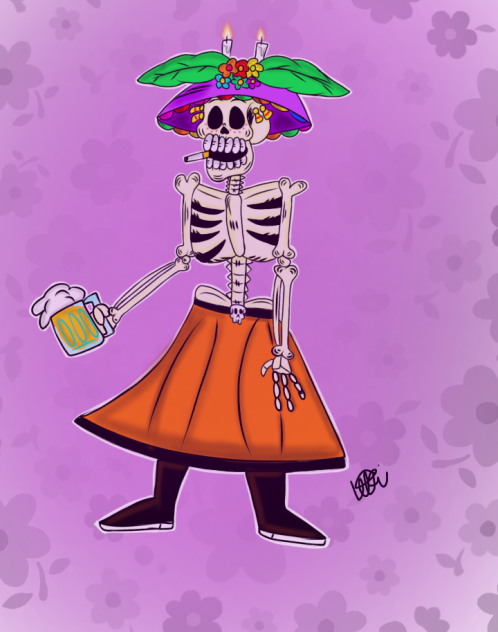 catrina día de muertos 🧡🧡💀💛💛