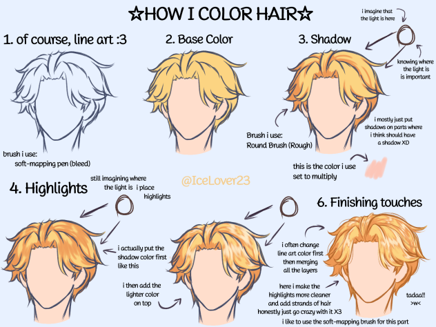 How I Color Hair ;3(tuturial)